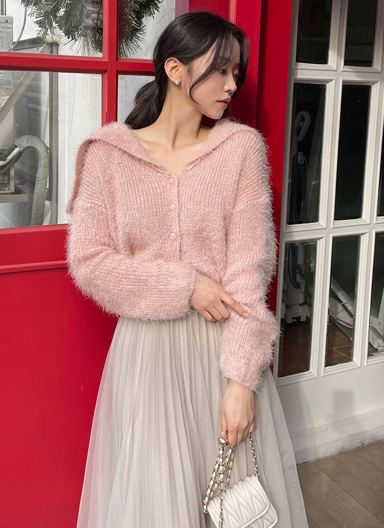 セーラーカラーシャギーカーディガン | レディースファッション通販