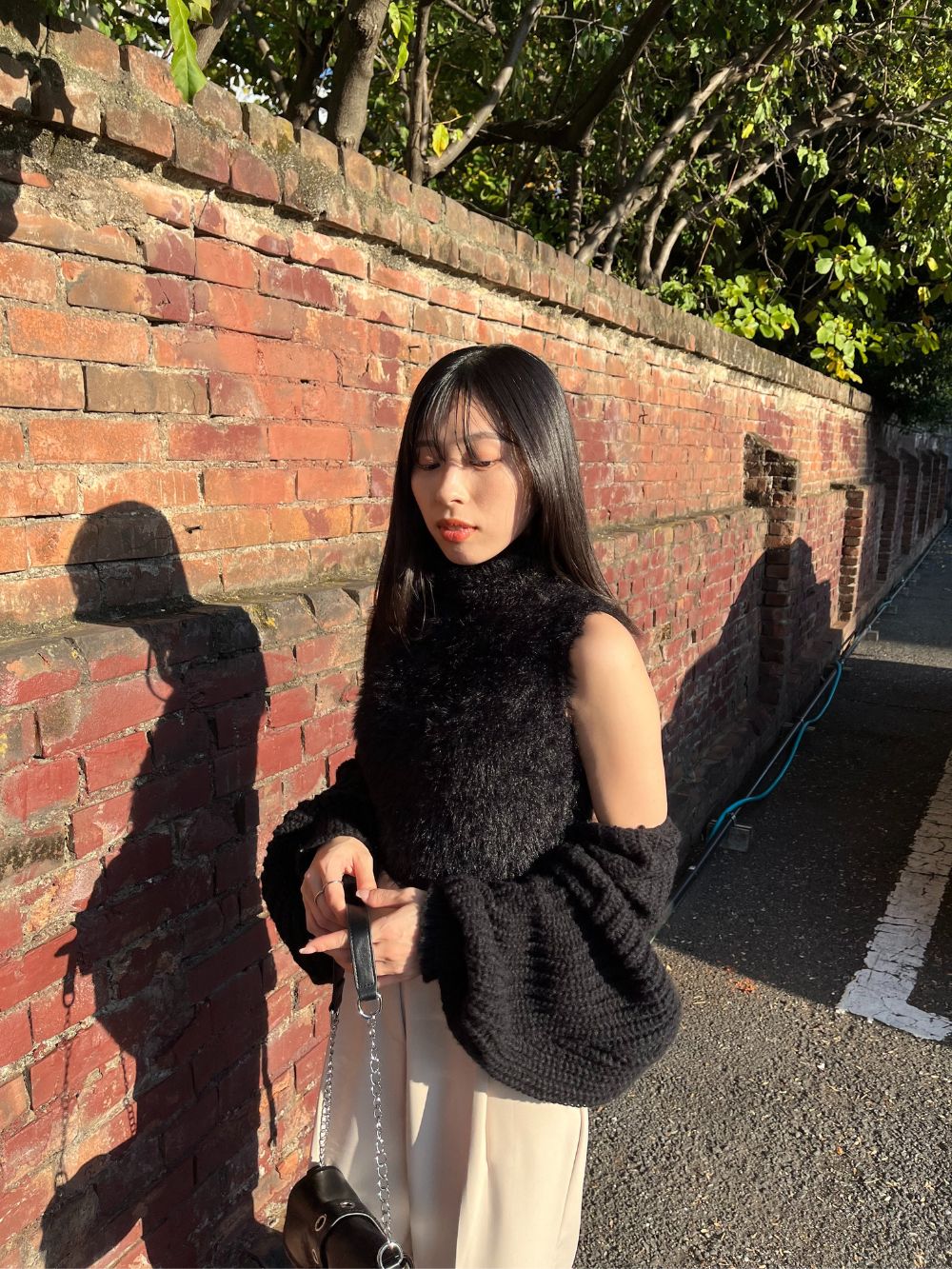 ハイネックシャギーニットノースリーブ | レディースファッション通販