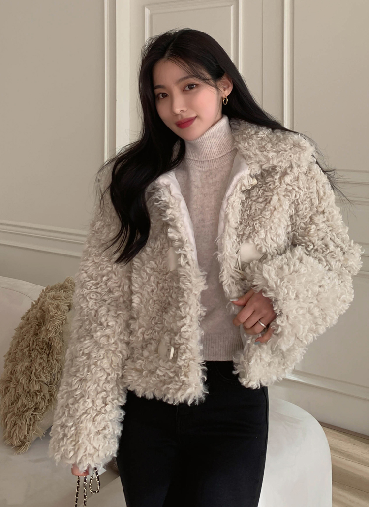 プードルファータッチトグルボタンジャケット | レディース