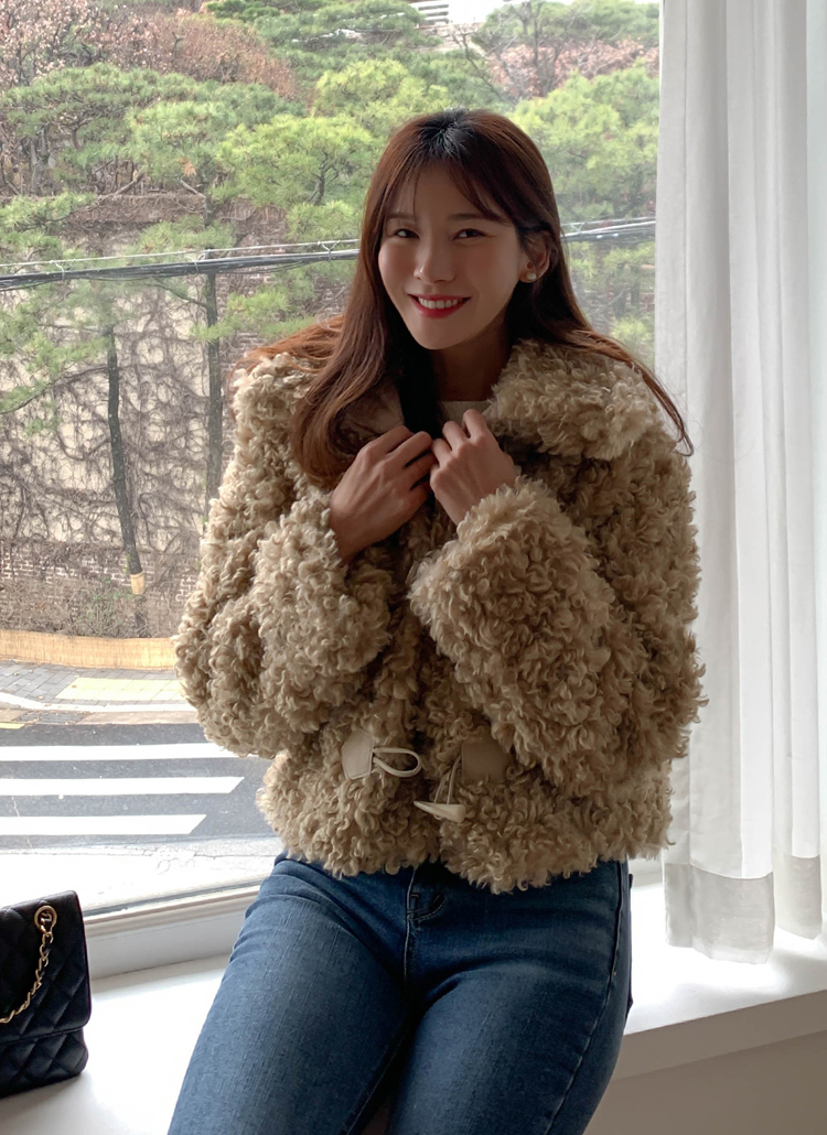 プードルファータッチトグルボタンジャケット | レディース