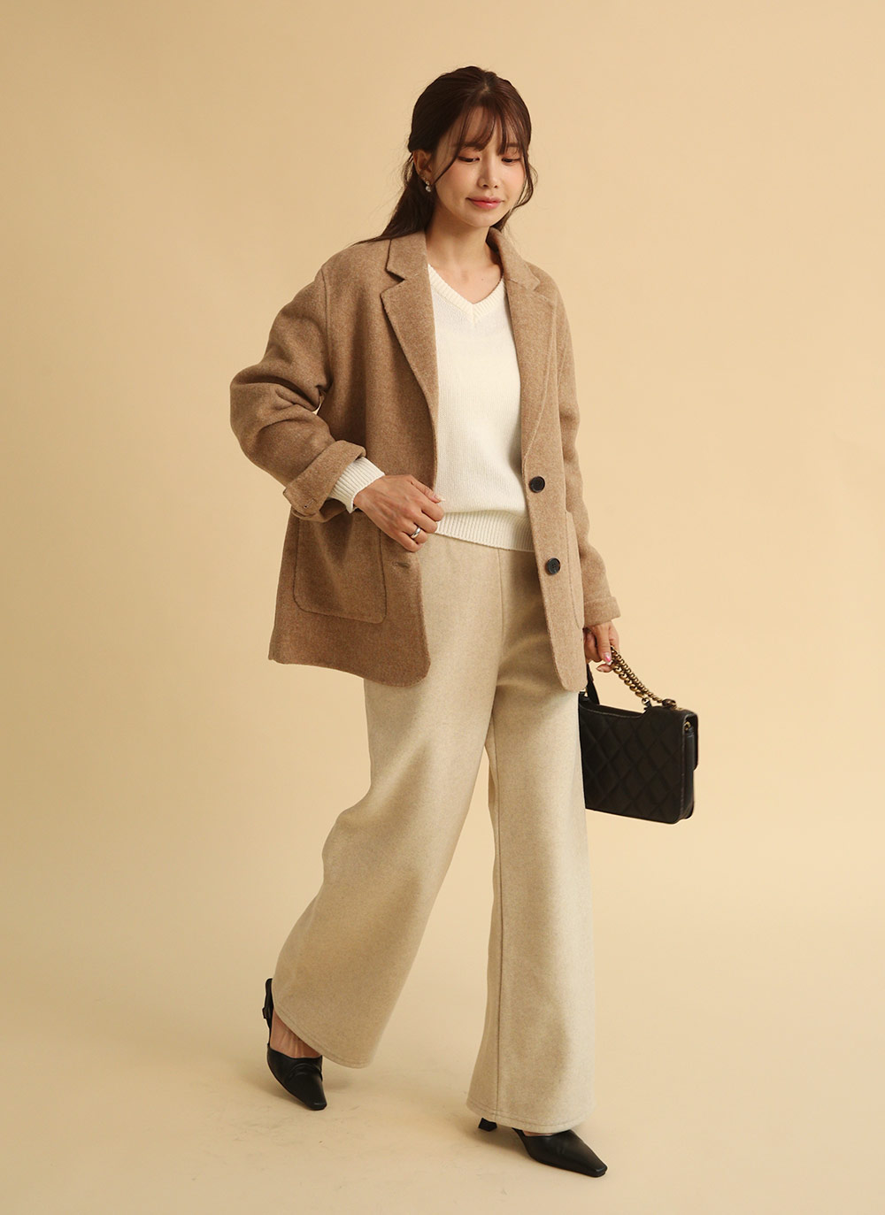 ハンドメイドヘリンボーンジャケットアウター