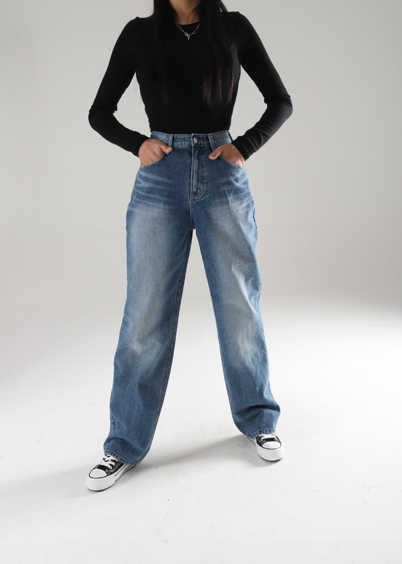 「DEUKU」Purple Wash Jeans ワイド ストレート GHSOHS Jeans for Women Purple Denim Pants Cropped Pants for
