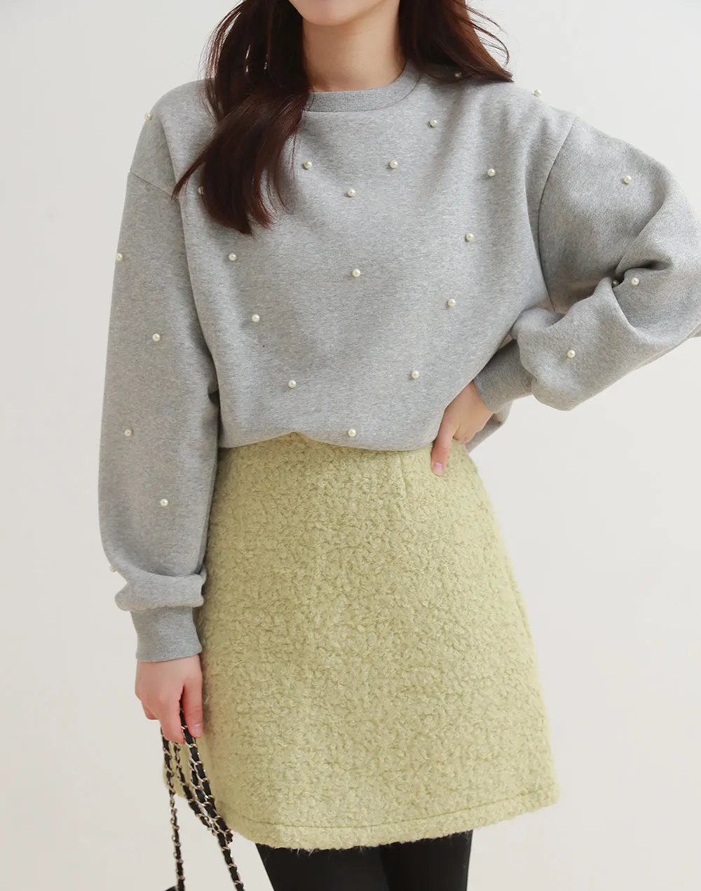 ウール混ボア台形ミニスカート | レディースファッション通販 - DHOLIC 