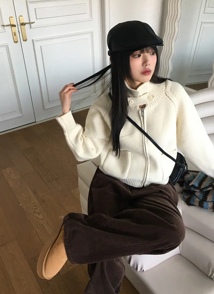 ハイネックボタンジップニットカーディガン | WONDERWONDER | 詳細画像1