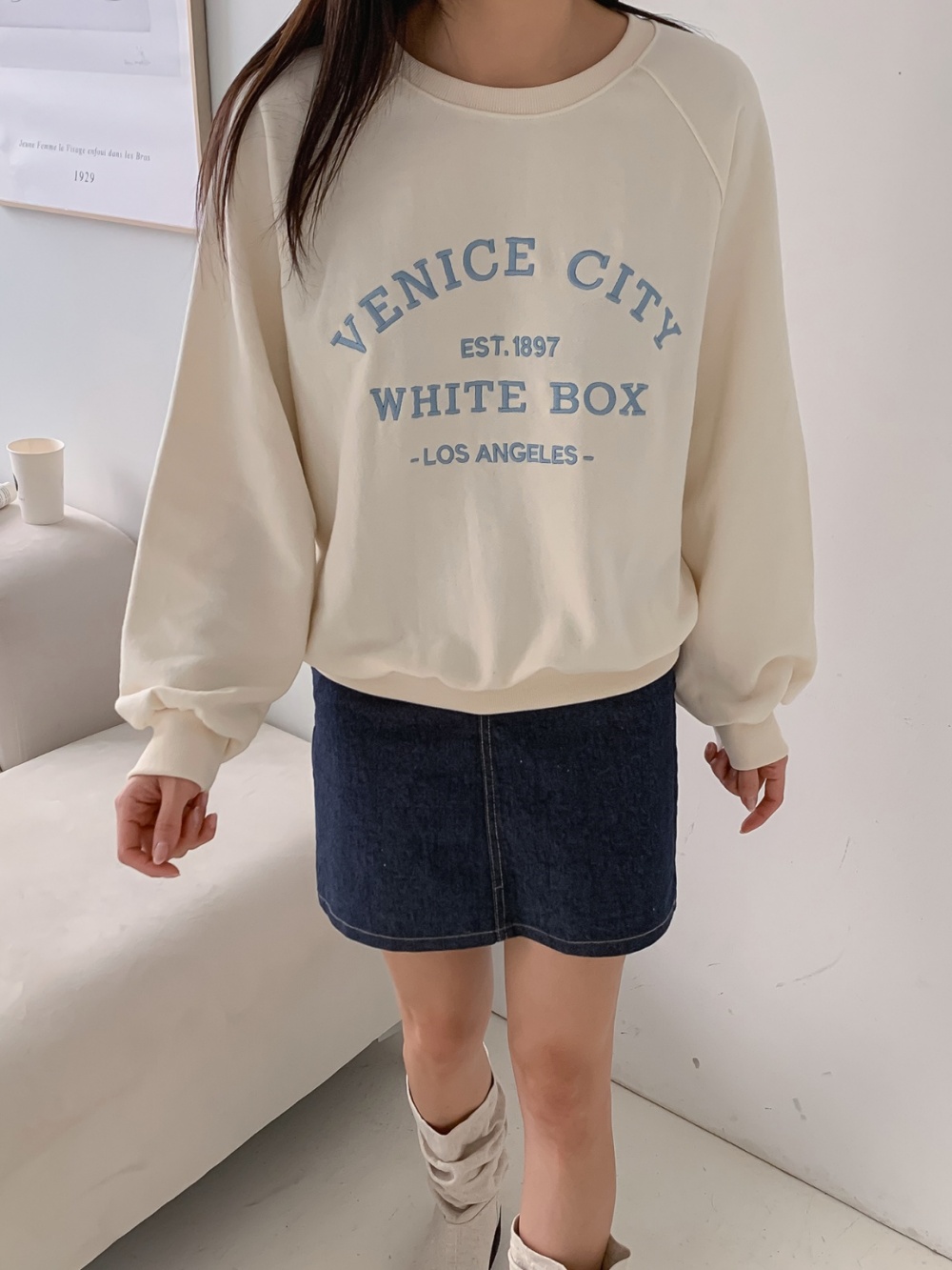 WHITE BOXラグランスウェット | 詳細画像8