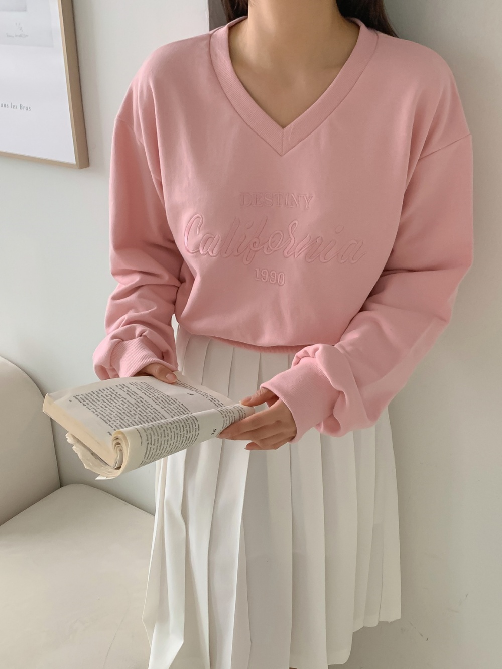 Vネック刺繍レタリングスウェット | 詳細画像21
