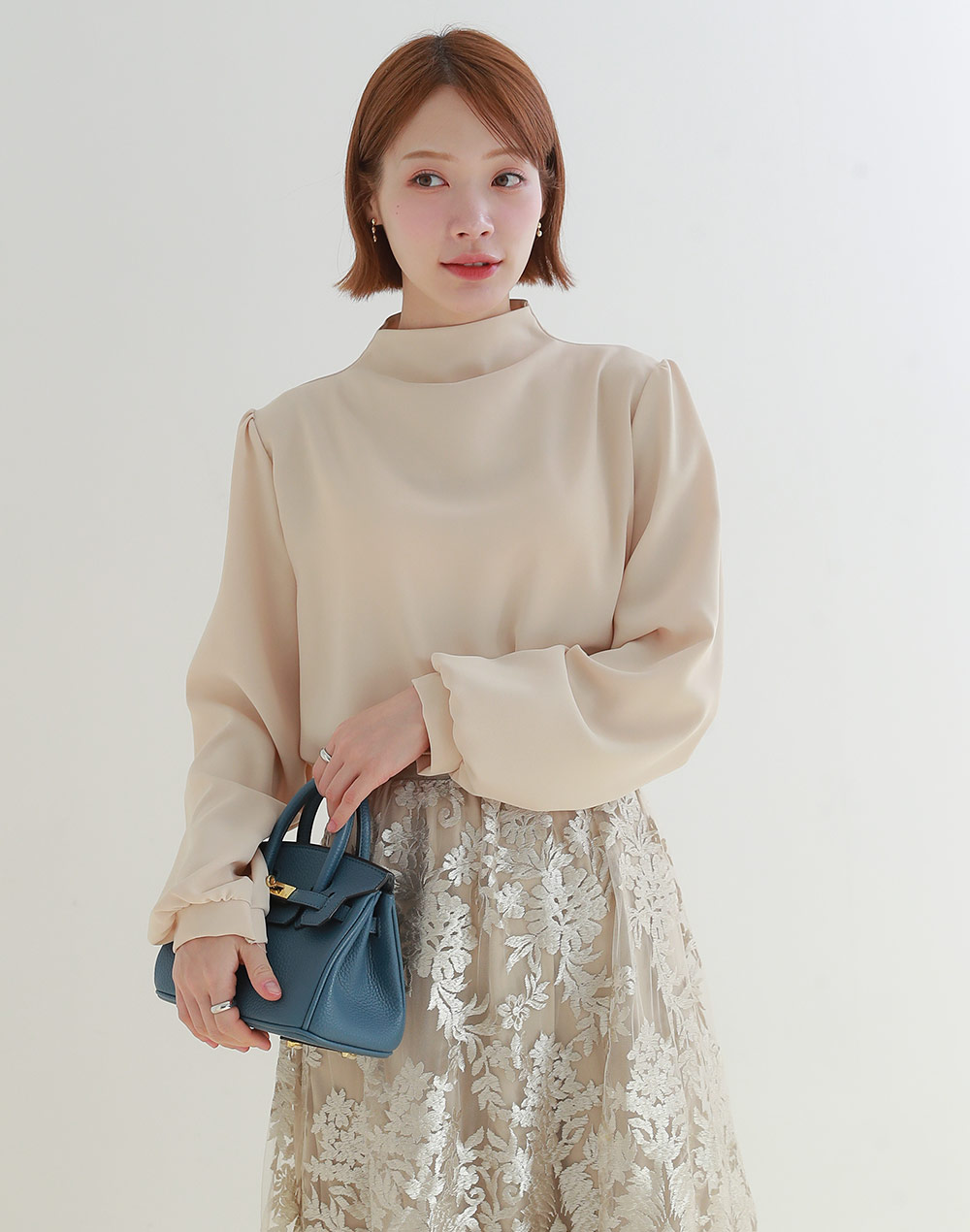 ハーフネックパフスリーブブラウス | DHOLIC | 詳細画像2