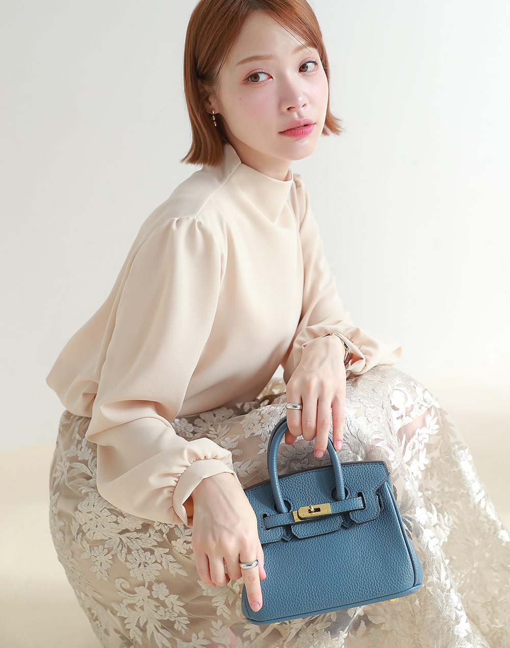 ハーフネックパフスリーブブラウス | DHOLIC | 詳細画像4