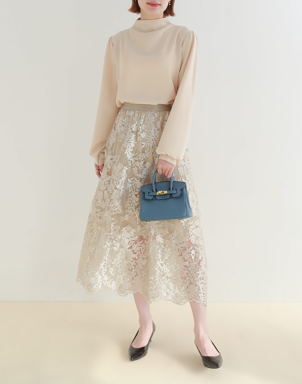 ハーフネックパフスリーブブラウス | DHOLIC | 詳細画像5