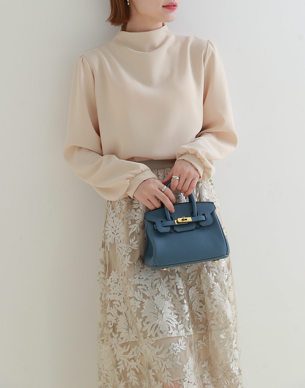 ハーフネックパフスリーブブラウス | DHOLIC | 詳細画像7