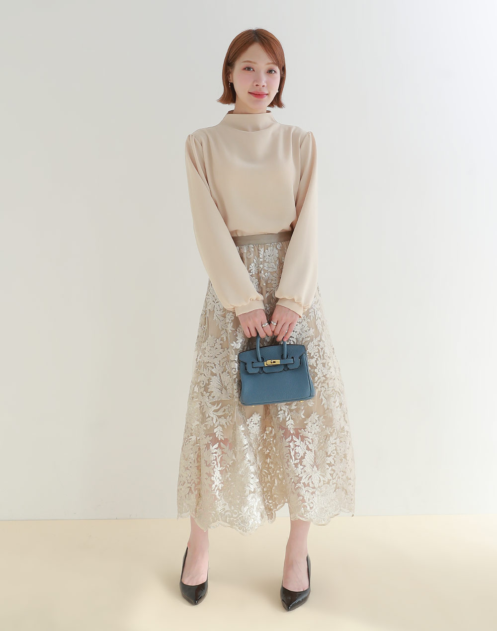 ハーフネックパフスリーブブラウス | DHOLIC | 詳細画像8