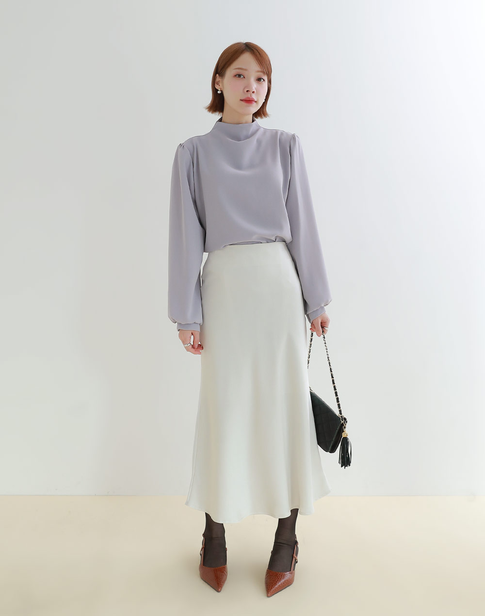 ハーフネックパフスリーブブラウス | DHOLIC | 詳細画像12