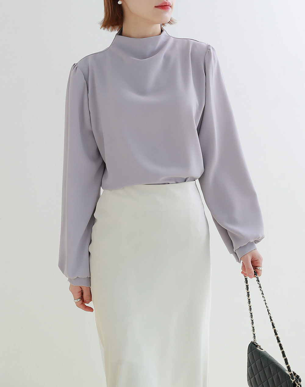 ハーフネックパフスリーブブラウス | DHOLIC | 詳細画像13