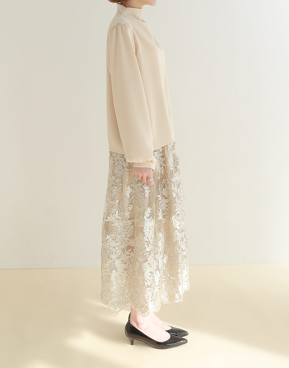 ハーフネックパフスリーブブラウス | DHOLIC | 詳細画像15