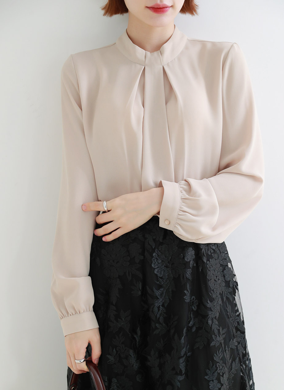 レースタイネックブラウス チェーンネックレス付タックタイブラウス | レディースファッション