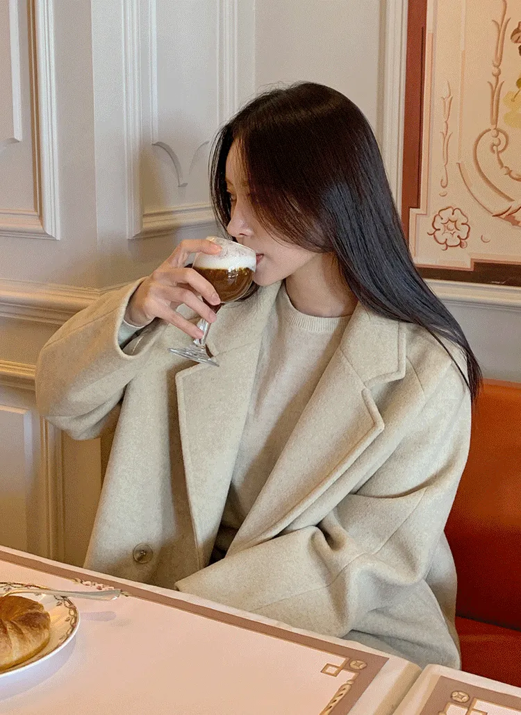 キルト裏地ダブルボタンロングコート | hotping | 詳細画像1