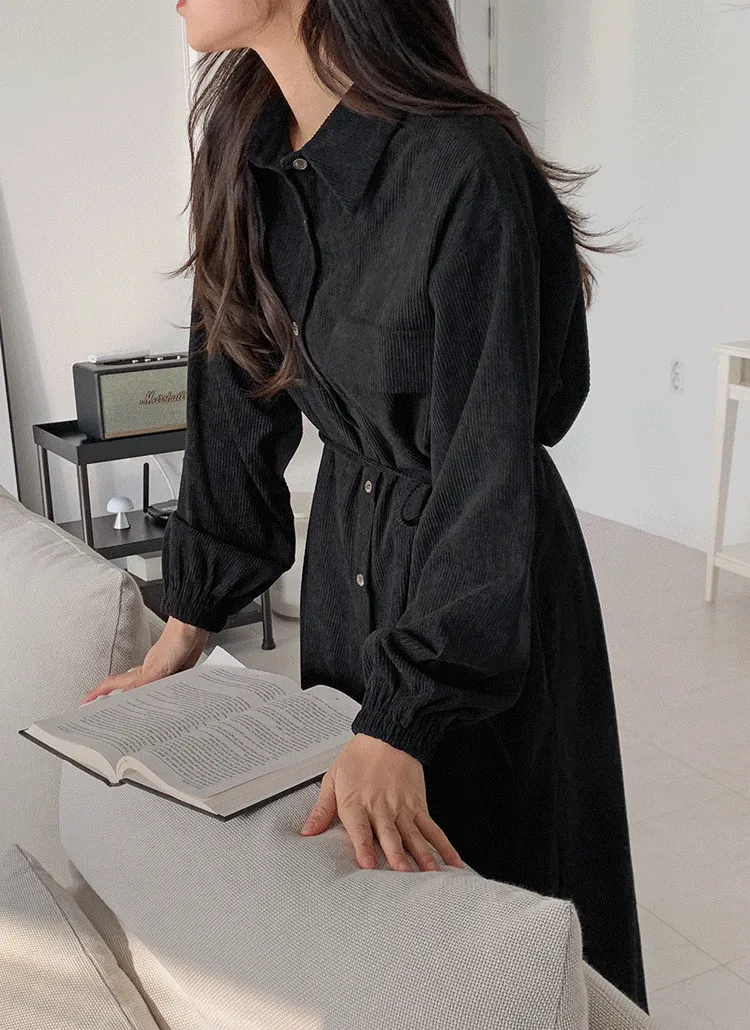 コーデュロイフラップシャツワンピース | hotping | 詳細画像1