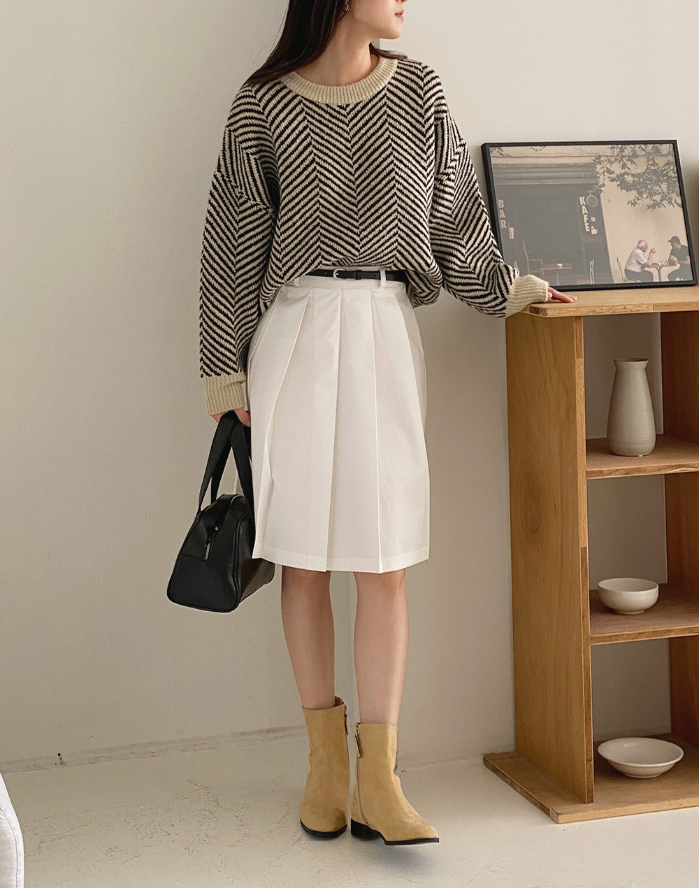 ヘリンボーンパターンルーズニット | DHOLIC | 詳細画像4