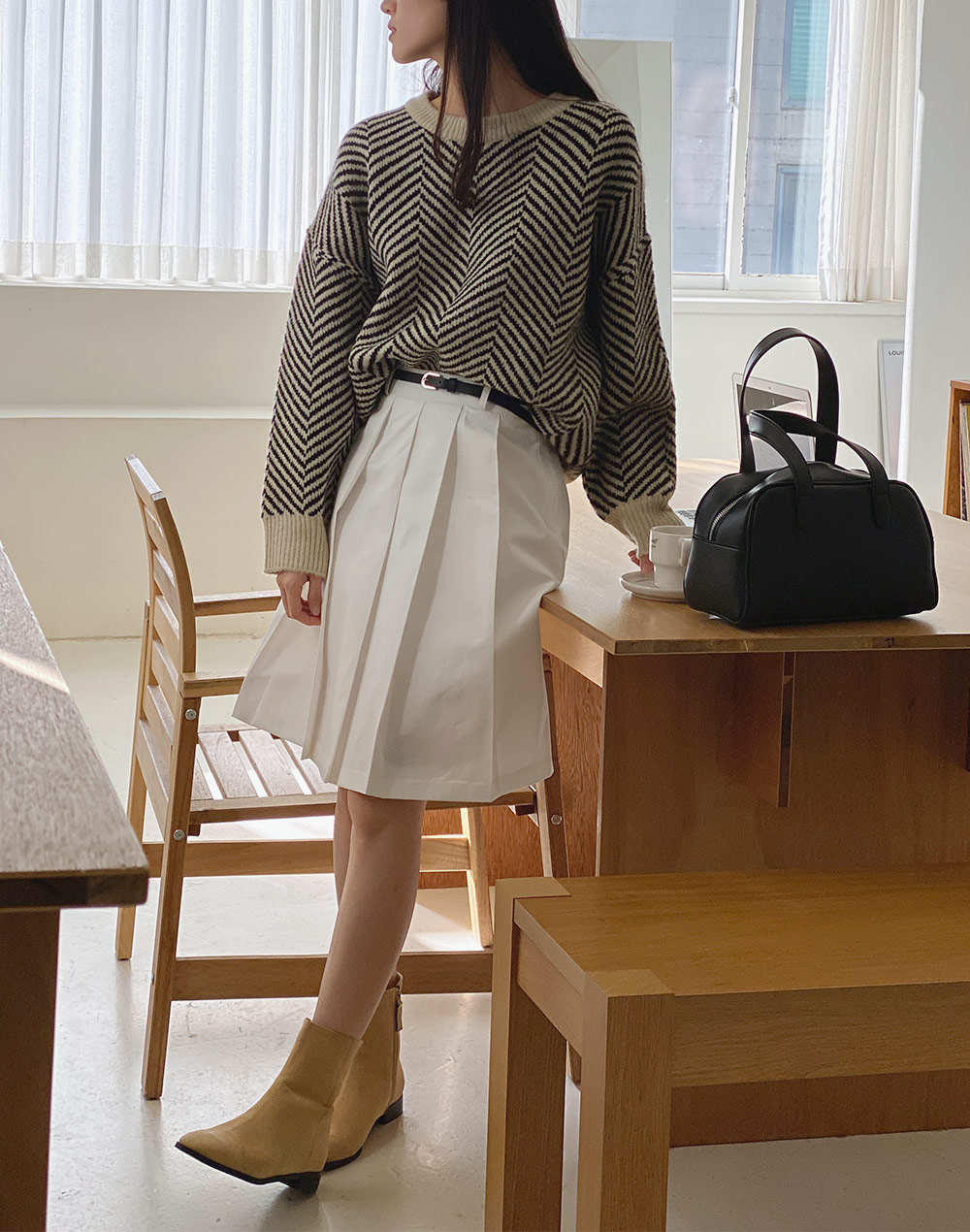 ヘリンボーンパターンルーズニット | DHOLIC | 詳細画像6