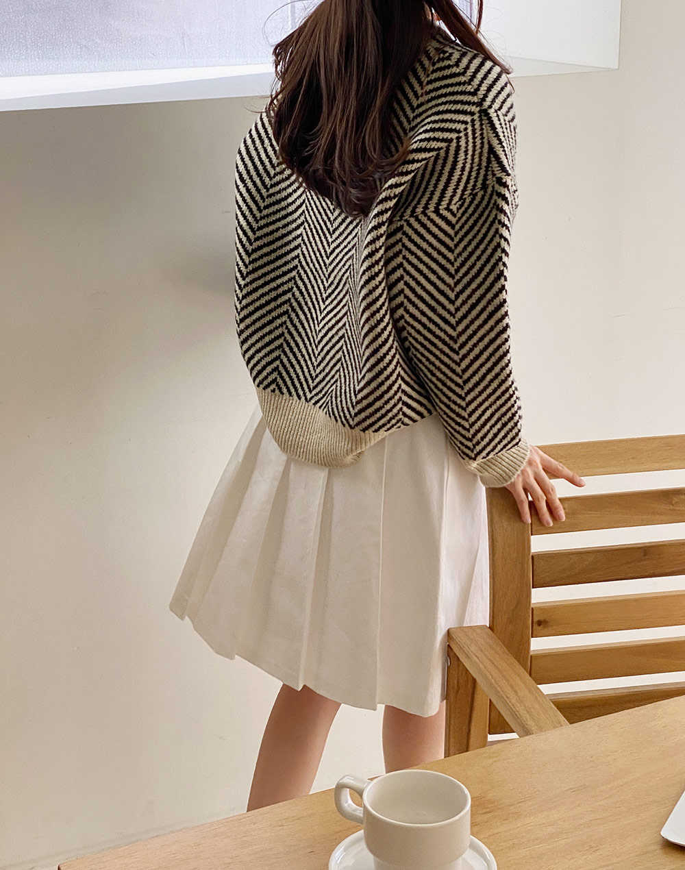 ヘリンボーンパターンルーズニット | DHOLIC | 詳細画像11