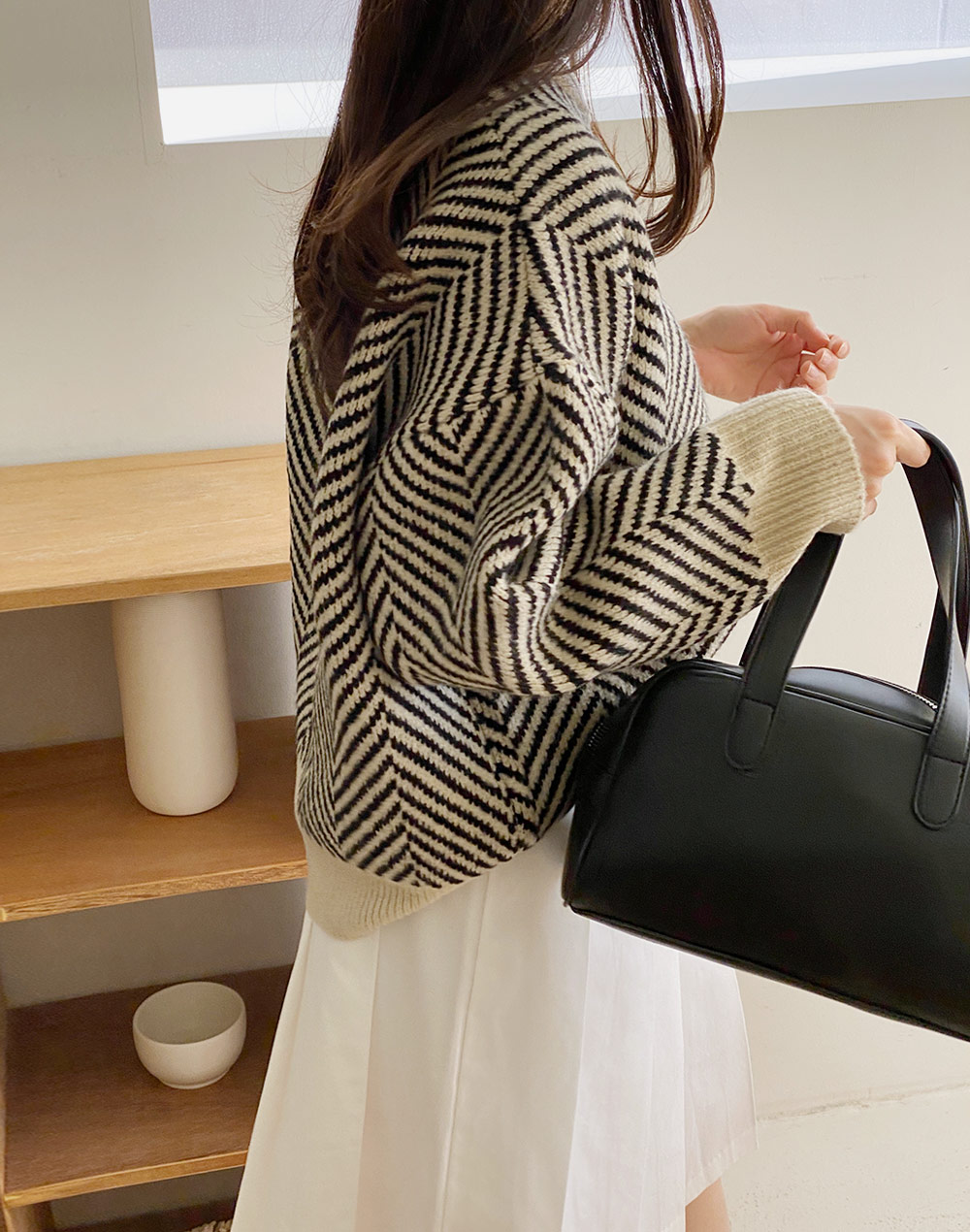 ヘリンボーンパターンルーズニット | DHOLIC | 詳細画像13