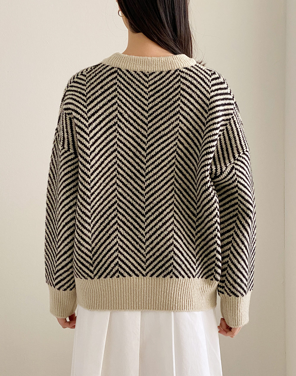 ヘリンボーンパターンルーズニット | DHOLIC | 詳細画像16