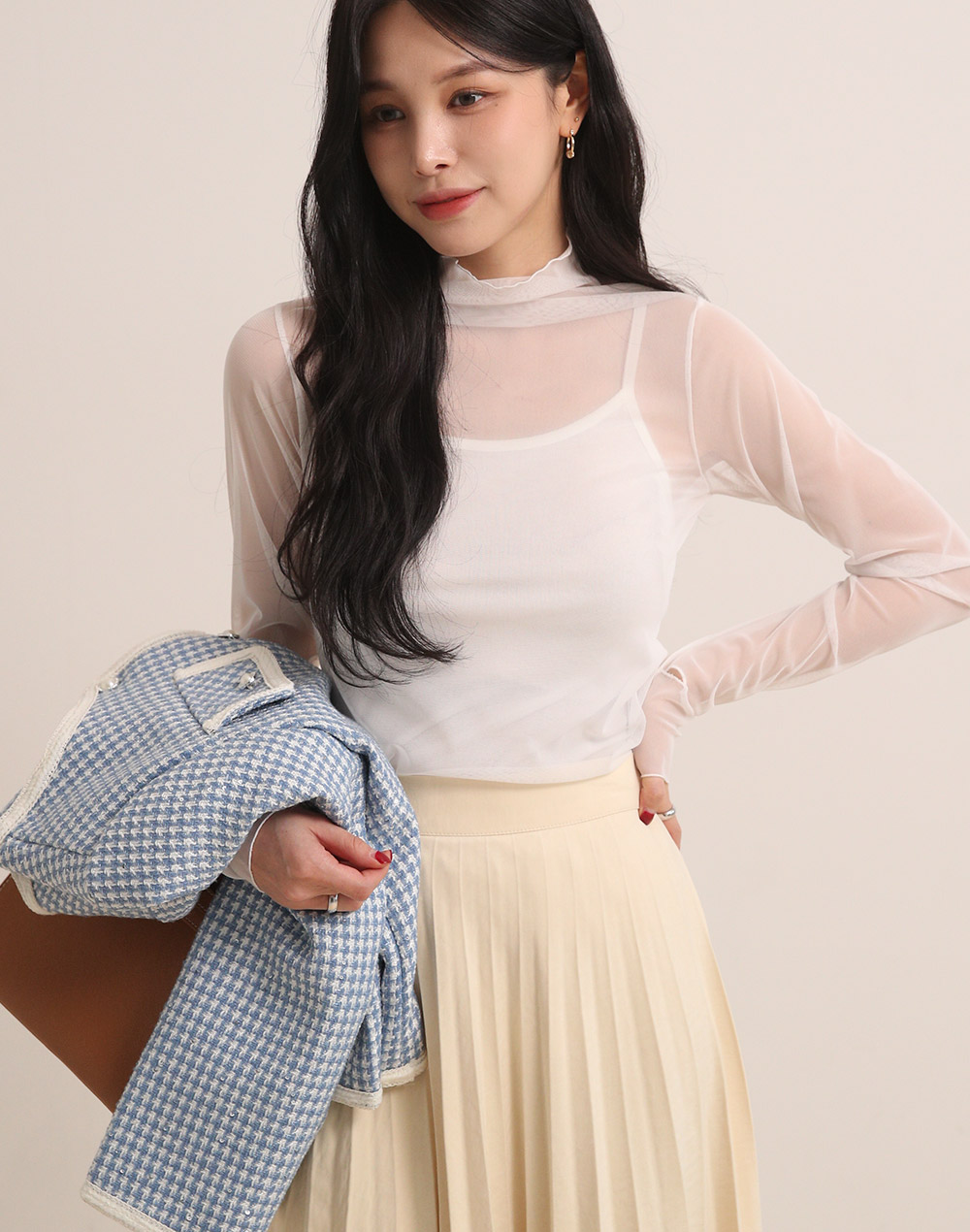 シースルーハイネックサムホールTシャツ | DHOLIC | 詳細画像10
