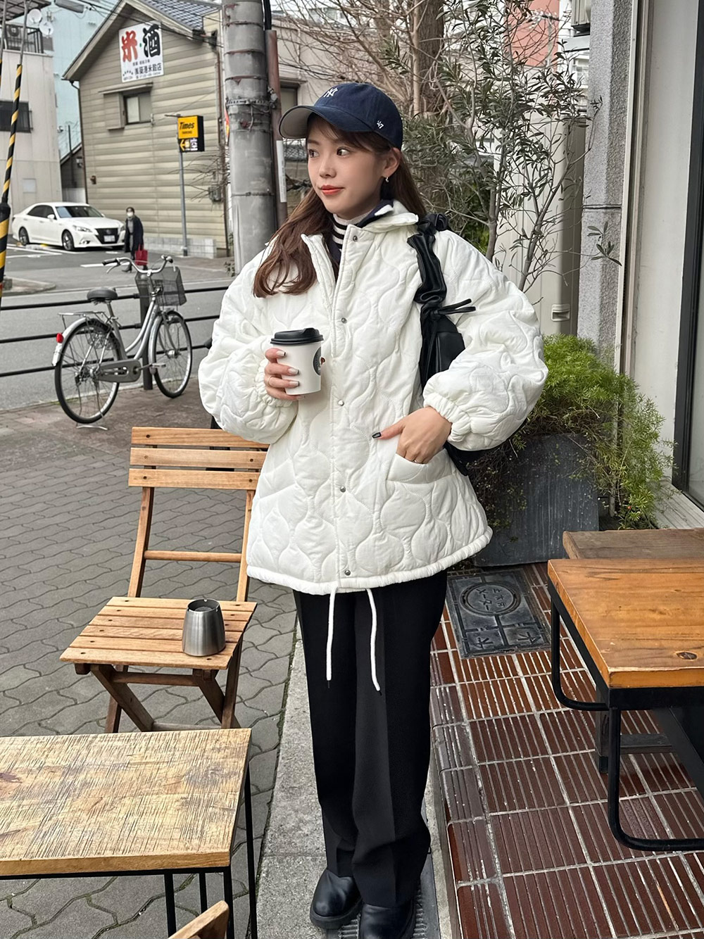 DimMoire キルティングセーラージャケット　白White2023 DimMoire キルティングセーラージャケット White 新 発売