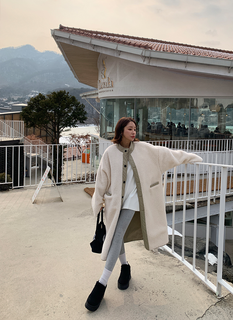 リバーシブルボアロングコート | レディースファッション通販 - DHOLIC