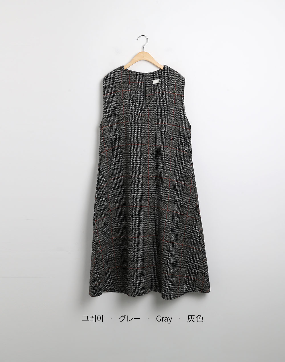 チェックノースリAラインワンピース | DHOLIC | 詳細画像16