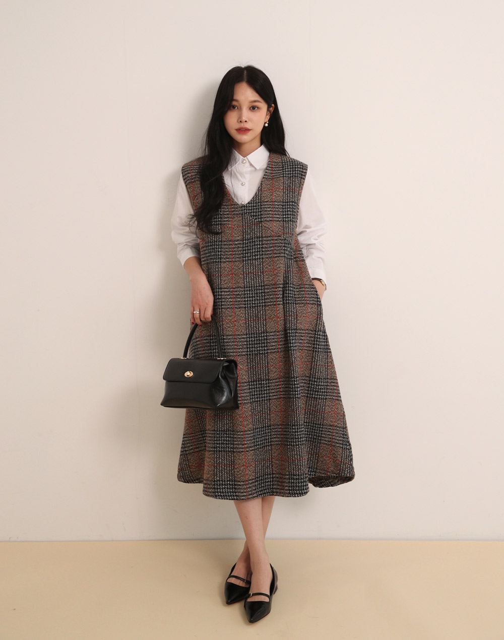 チェックノースリAラインワンピース | DHOLIC | 詳細画像2