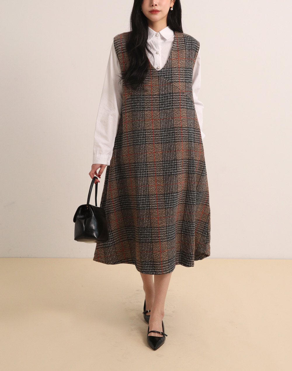 チェックノースリAラインワンピース | DHOLIC | 詳細画像5