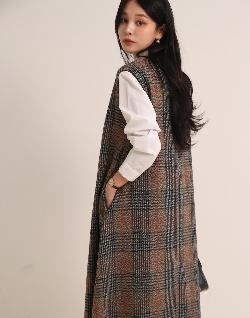 チェックノースリAラインワンピース | DHOLIC | 詳細画像6