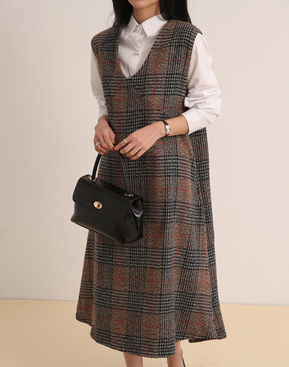 チェックノースリAラインワンピース | DHOLIC | 詳細画像8