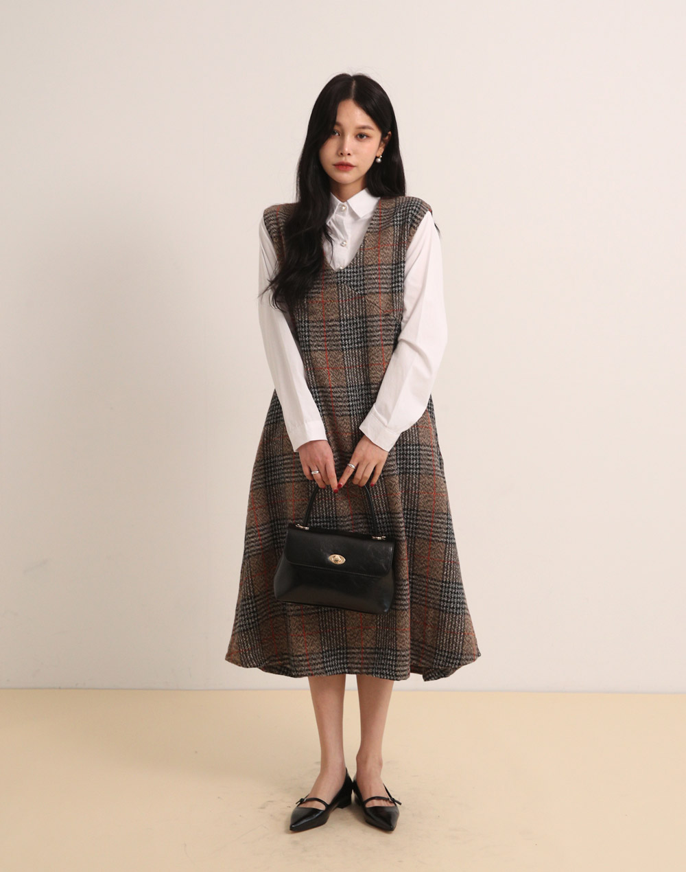 チェックノースリAラインワンピース | DHOLIC | 詳細画像9