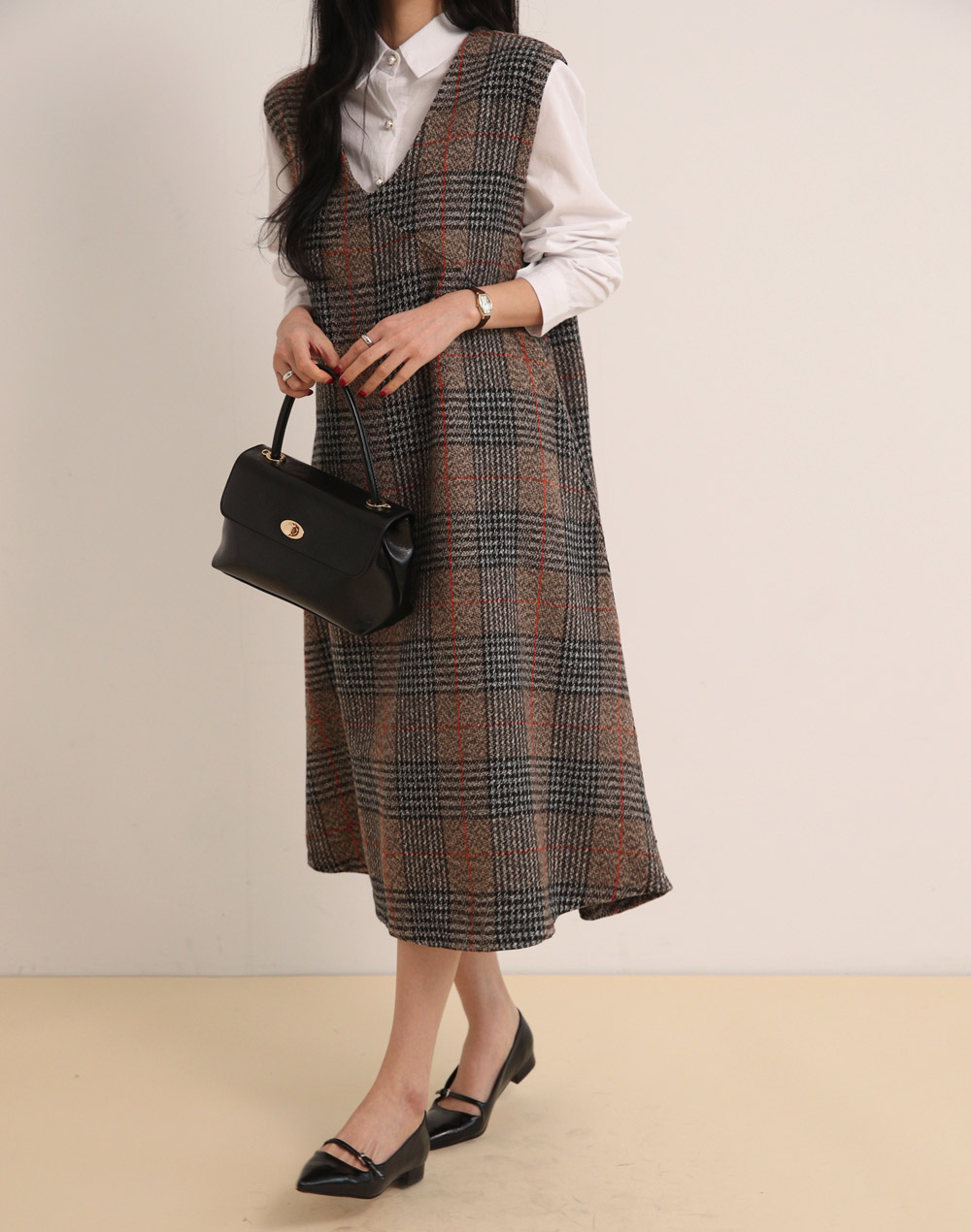 チェックノースリAラインワンピース | DHOLIC | 詳細画像10