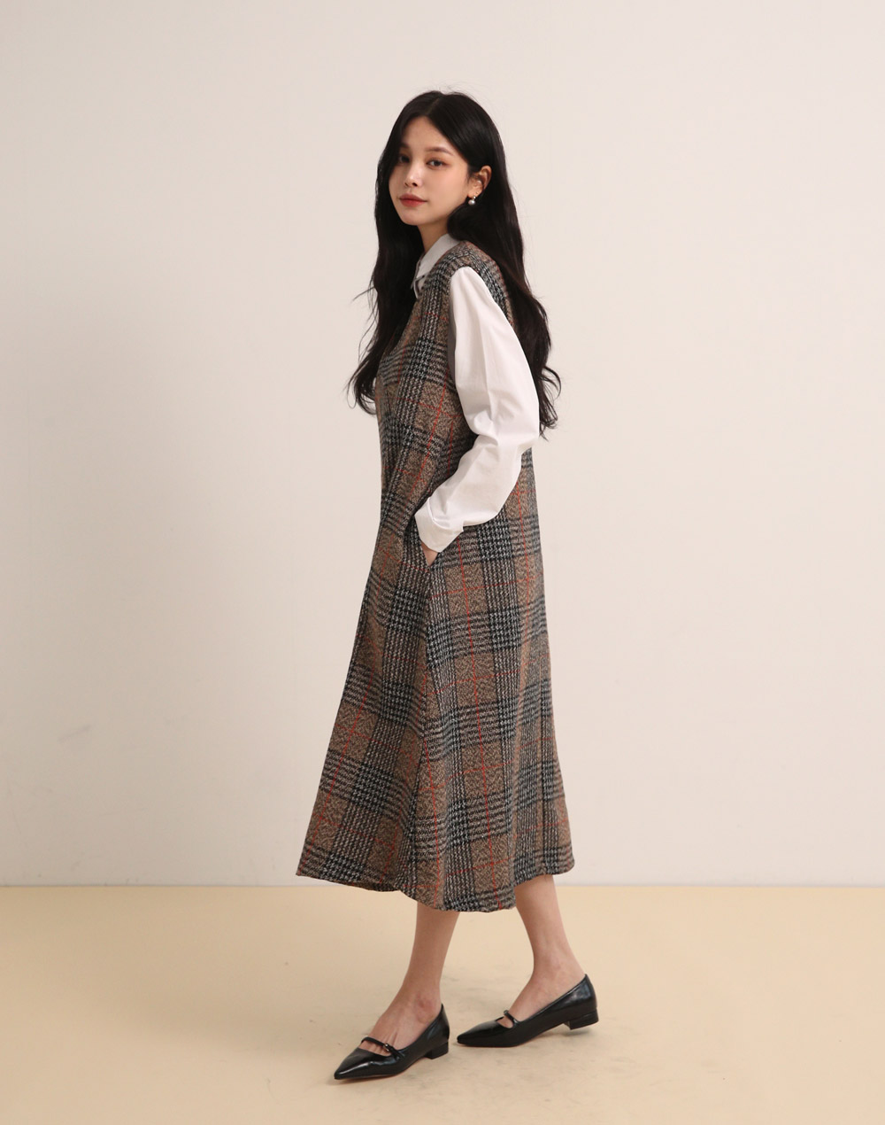 チェックノースリAラインワンピース | DHOLIC | 詳細画像11