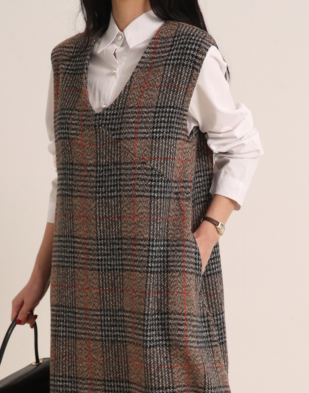 チェックノースリAラインワンピース | DHOLIC | 詳細画像12