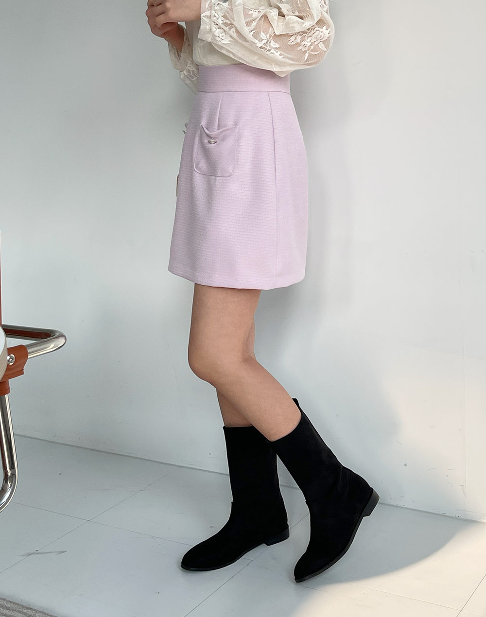 フェイクパールボタンポケット台形スカート | DHOLIC | 詳細画像13