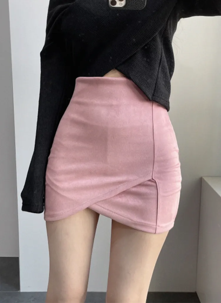 スエード調ハイウエストミニスカート | yefit | 詳細画像1