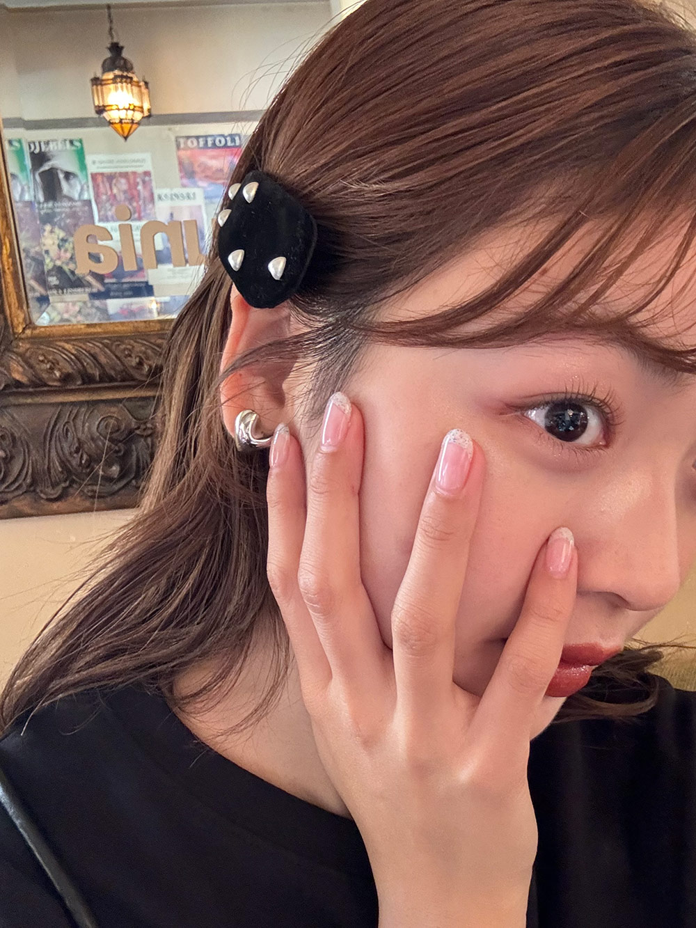 ハートフェイクパールベロアヘアピン | 詳細画像3