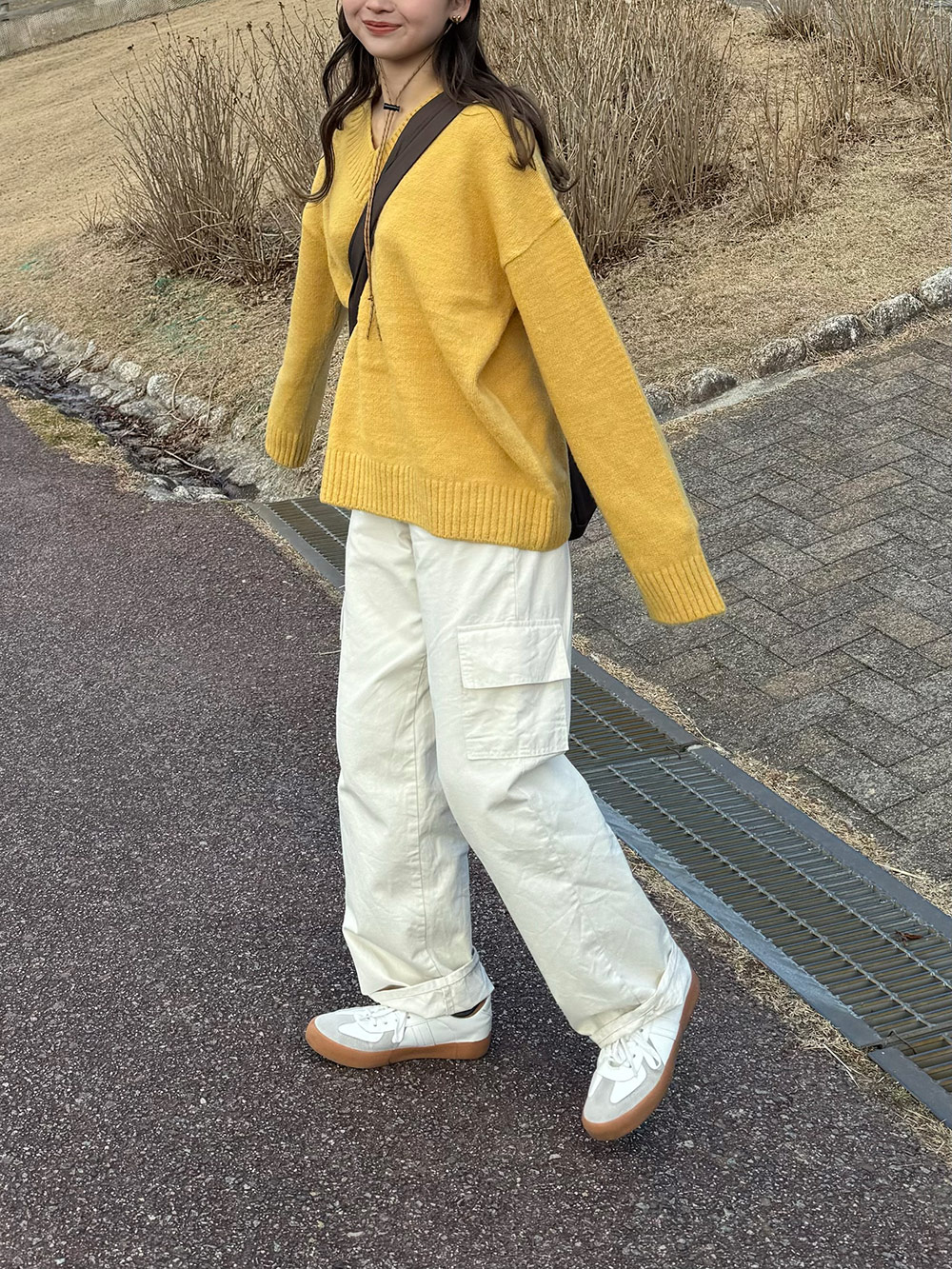 Vネックルーズニット | 詳細画像10