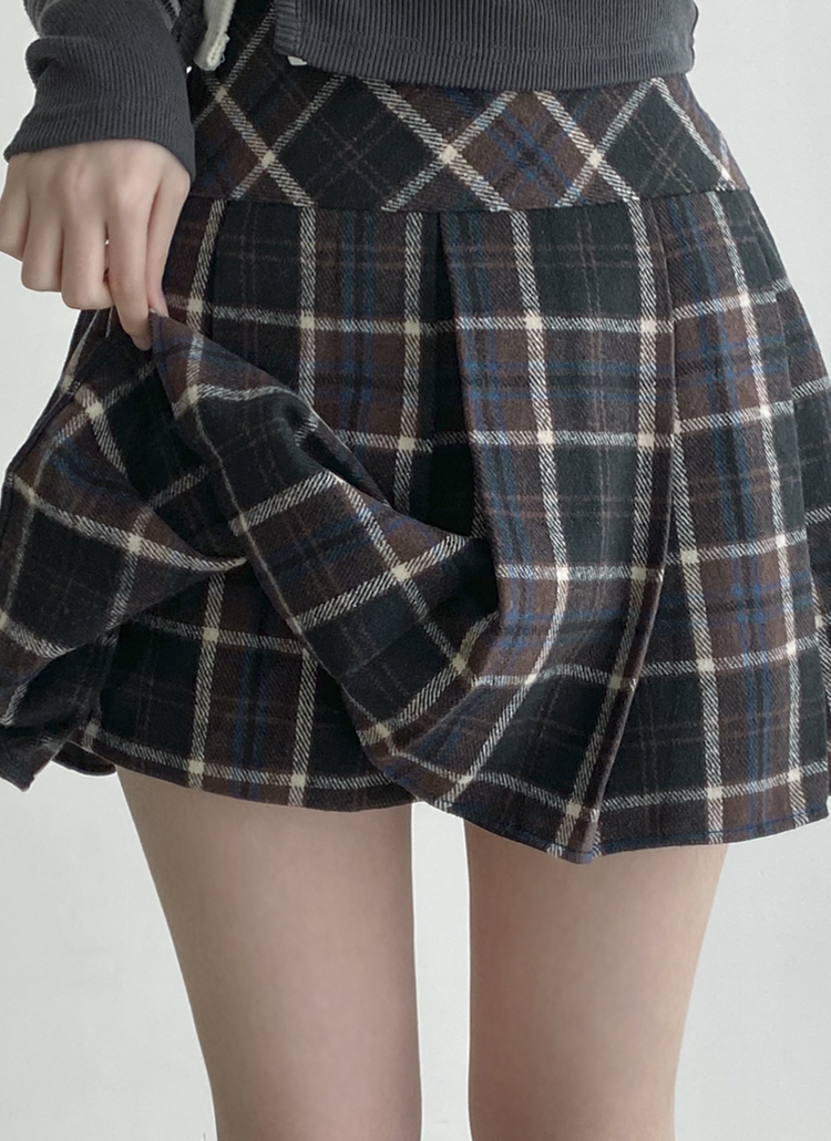 チェックプリーツスカートパンツ | レディースファッション通販