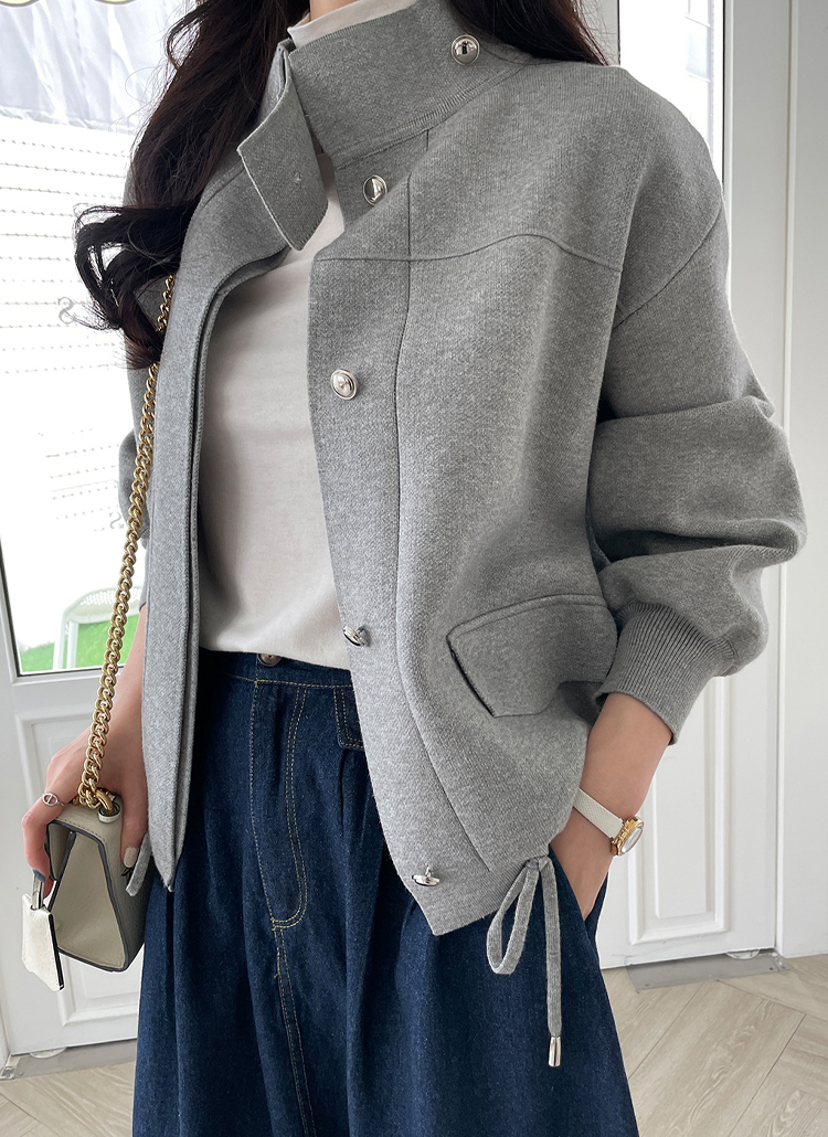 シルバーボタンニットカーディガン | レディースファッション通販 - DHOLIC