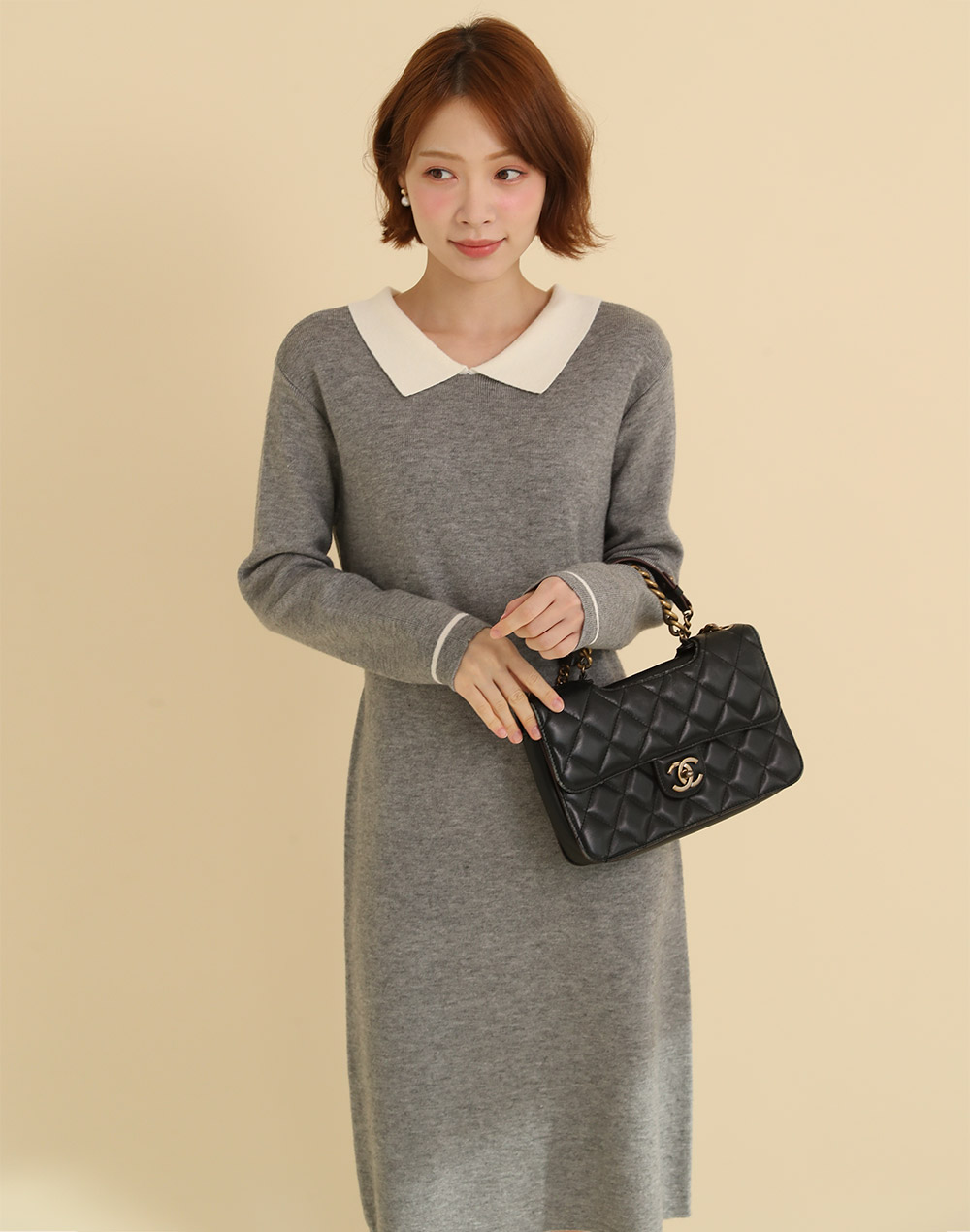 配色カラーリボンニットワンピース | レディースファッション通販 - DHOLIC