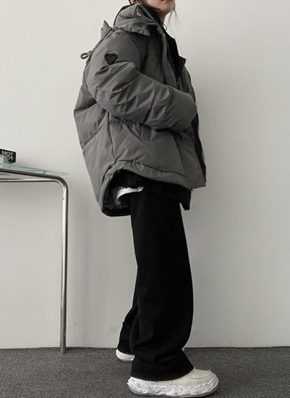 ハートパッチフードオーバー中綿ジャンパー レディースファッション通販 DHOLIC