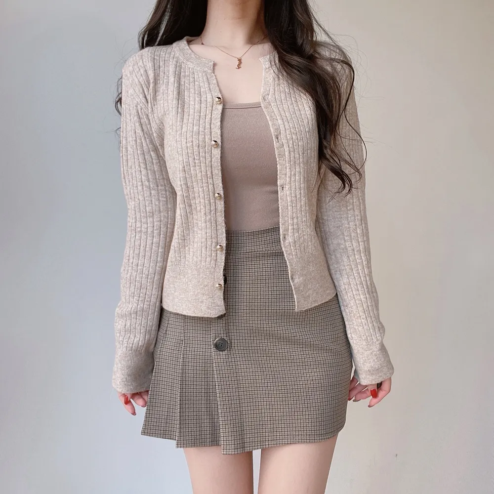 3ボタンプリーツチェックスカート | mirangmirang | 詳細画像7