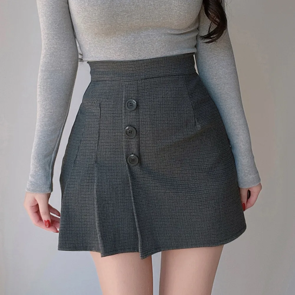 3ボタンプリーツチェックスカート | mirangmirang | 詳細画像15