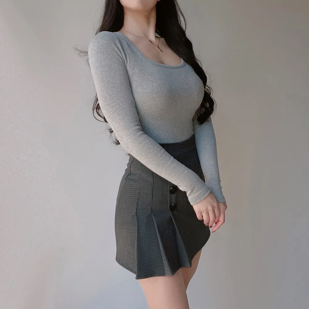 3ボタンプリーツチェックスカート | mirangmirang | 詳細画像19