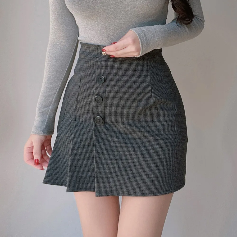 3ボタンプリーツチェックスカート | mirangmirang | 詳細画像20